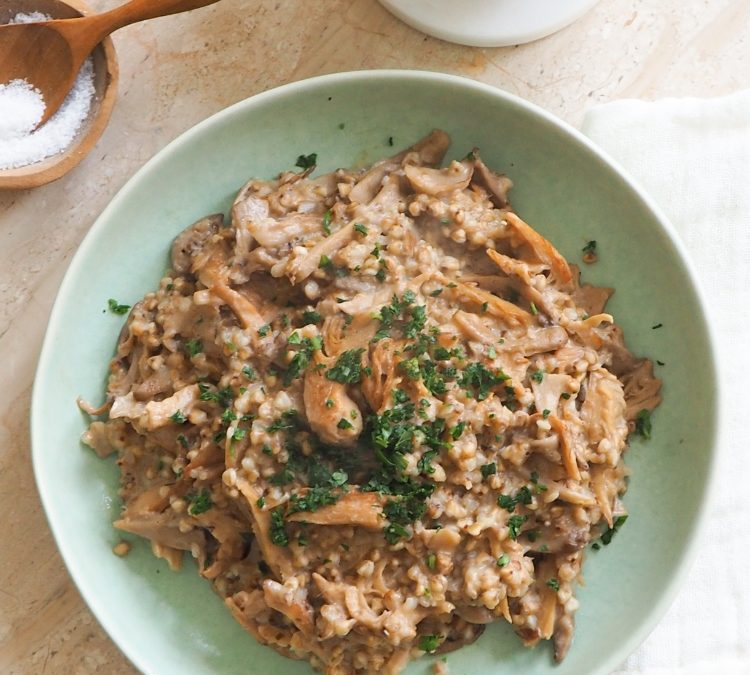 Risotto van boekweit met oesterzwammen en citroen