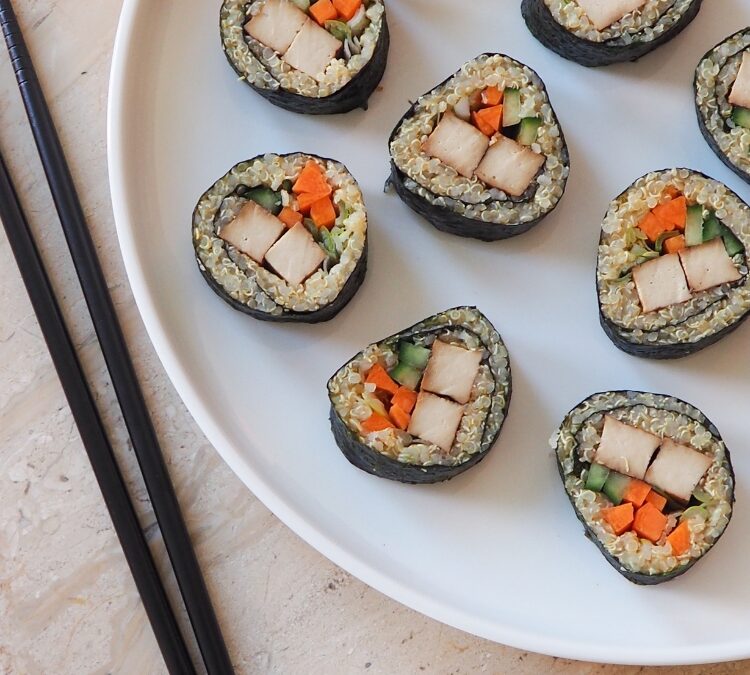 Quinoa sushi met wasabimayonaise